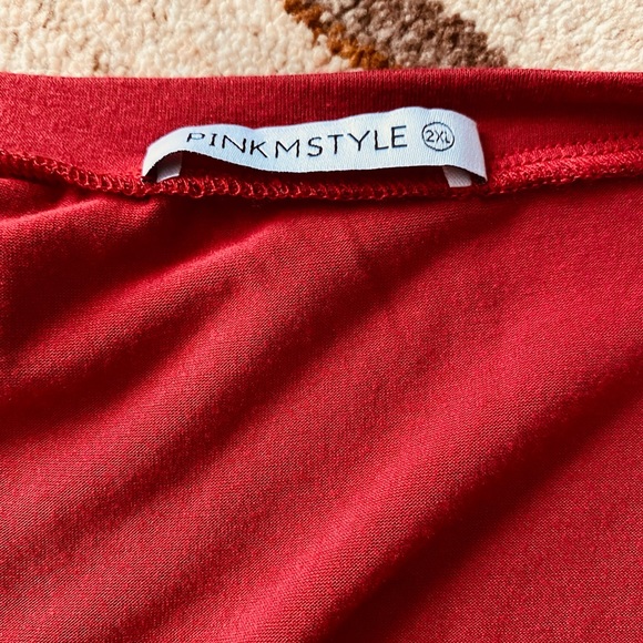 NWOT - New Rust Colored V-Neck Size 2x Babydoll Sleeveless Tank But Fits Like 1x - Picture 2 of 3